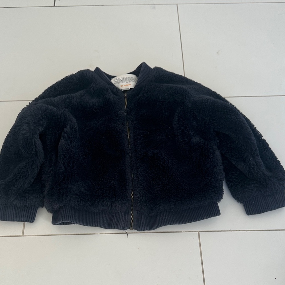 Gymboree cozy Navy Fleece Kids Puffer Jacket girls 3T